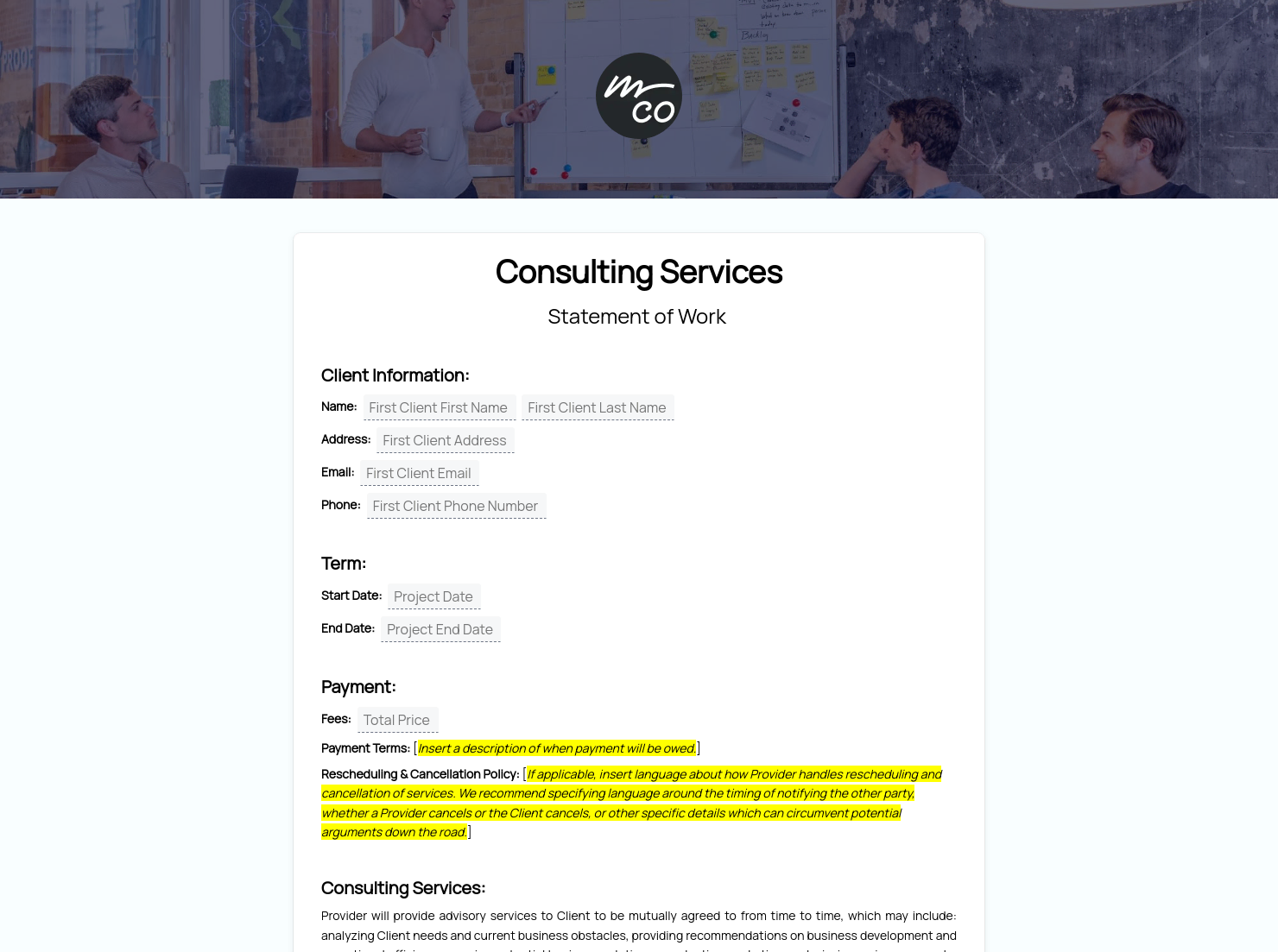 Consulting Contract