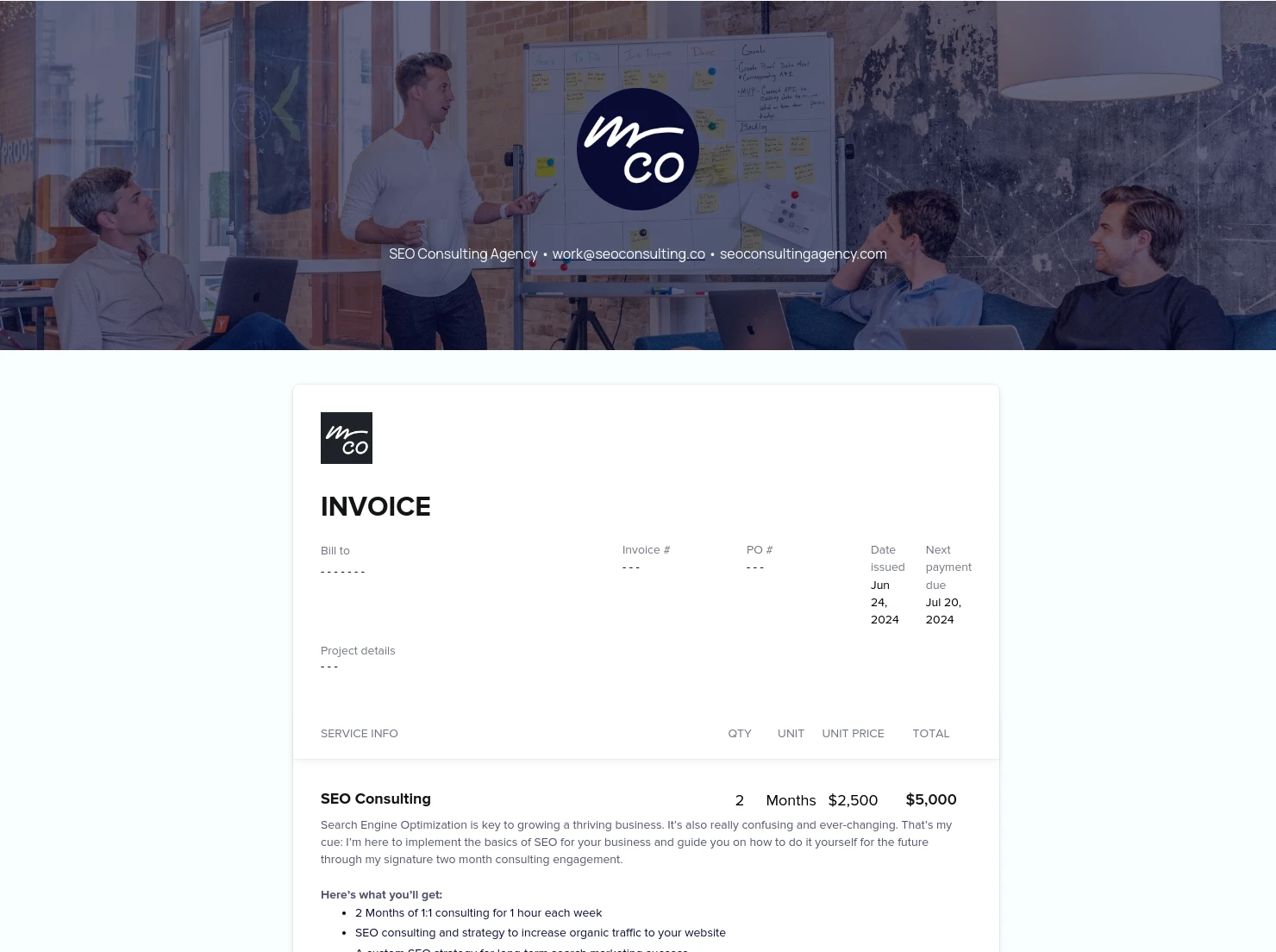 Consulting Invoice
