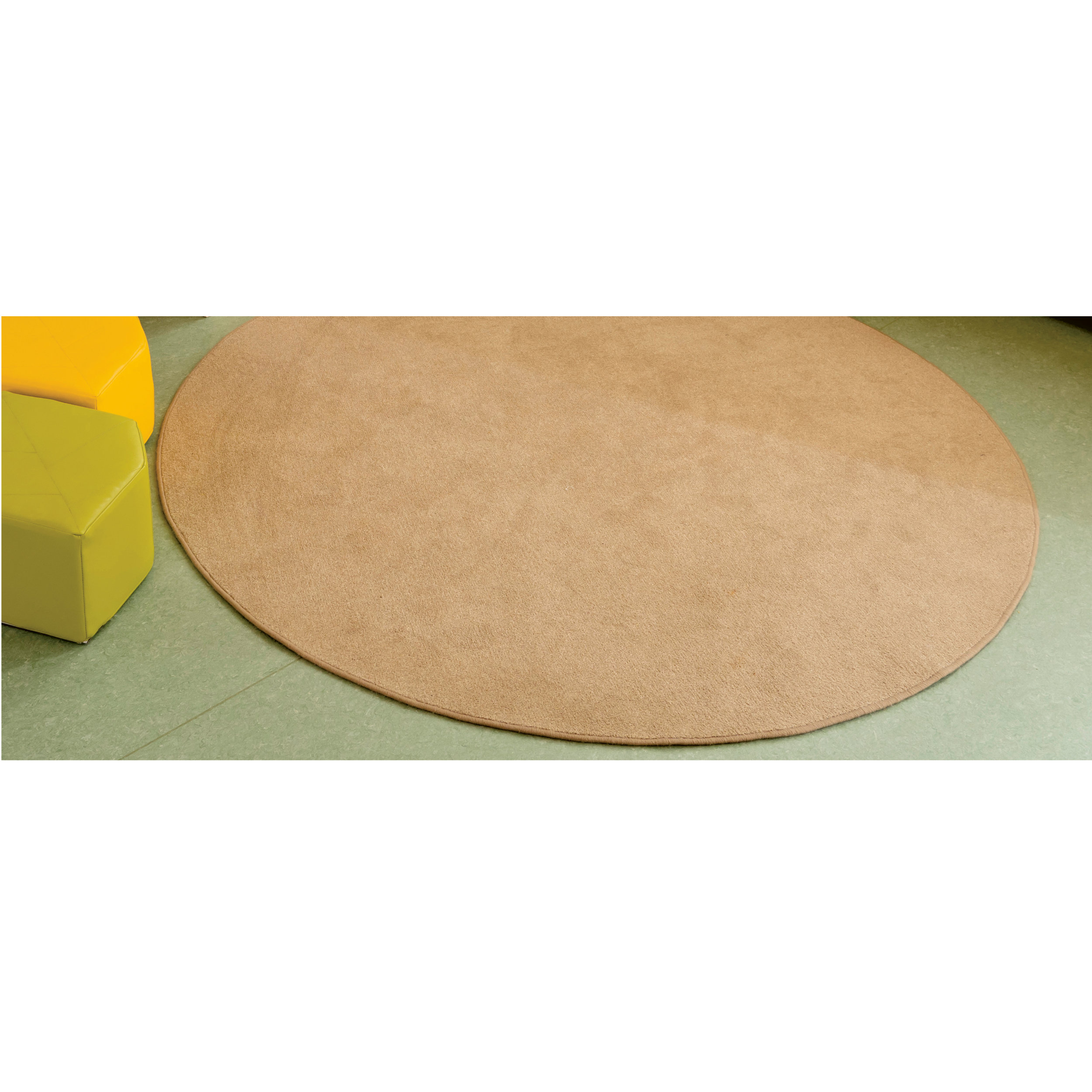 Brauner, runder Spielteppich mit weichem Flor