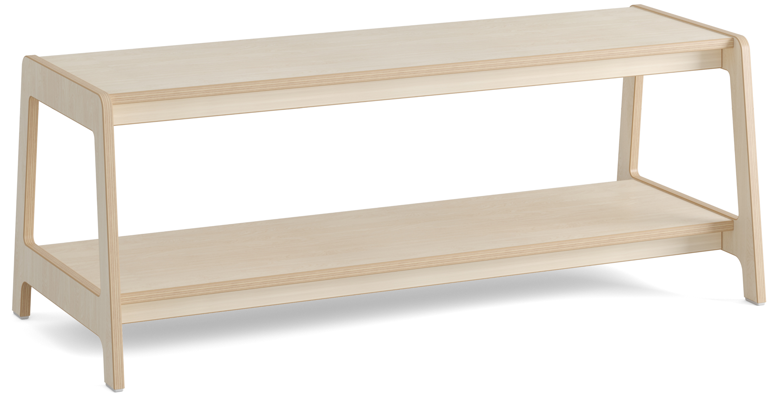 Holzbank aus Birke mit zusätzlichem Ablagefach aus Holz für Schuhe o.ä.