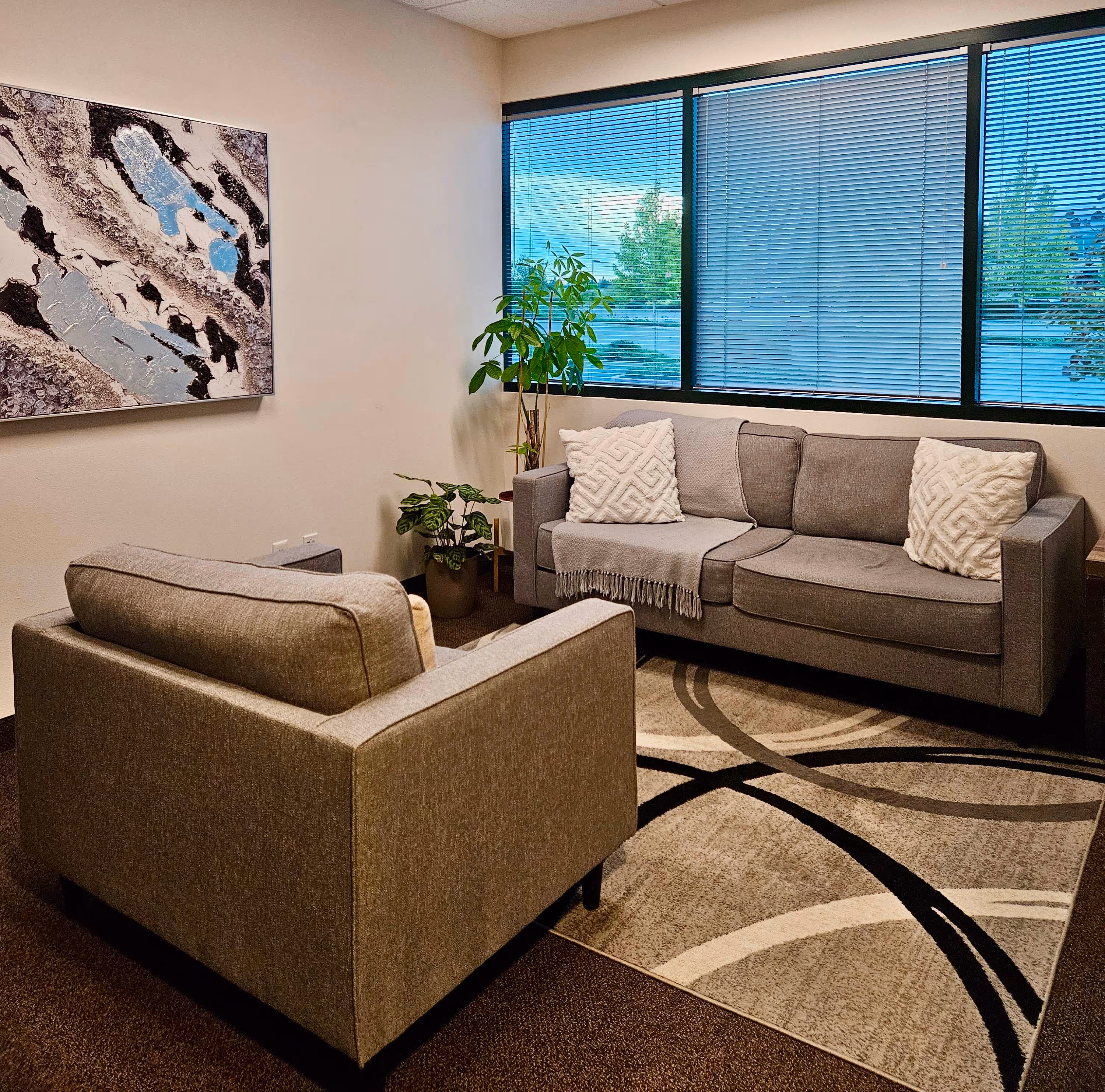 Comfy and secure office at Therapy for the Healing Hero