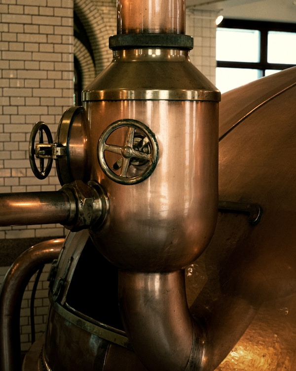 The heineken experience in amsterdam, a bronze or copper distillery