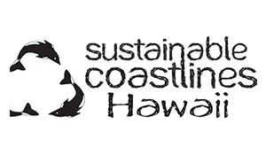 Sustainable Coastlines Hawaii logo with black bird and wave designs