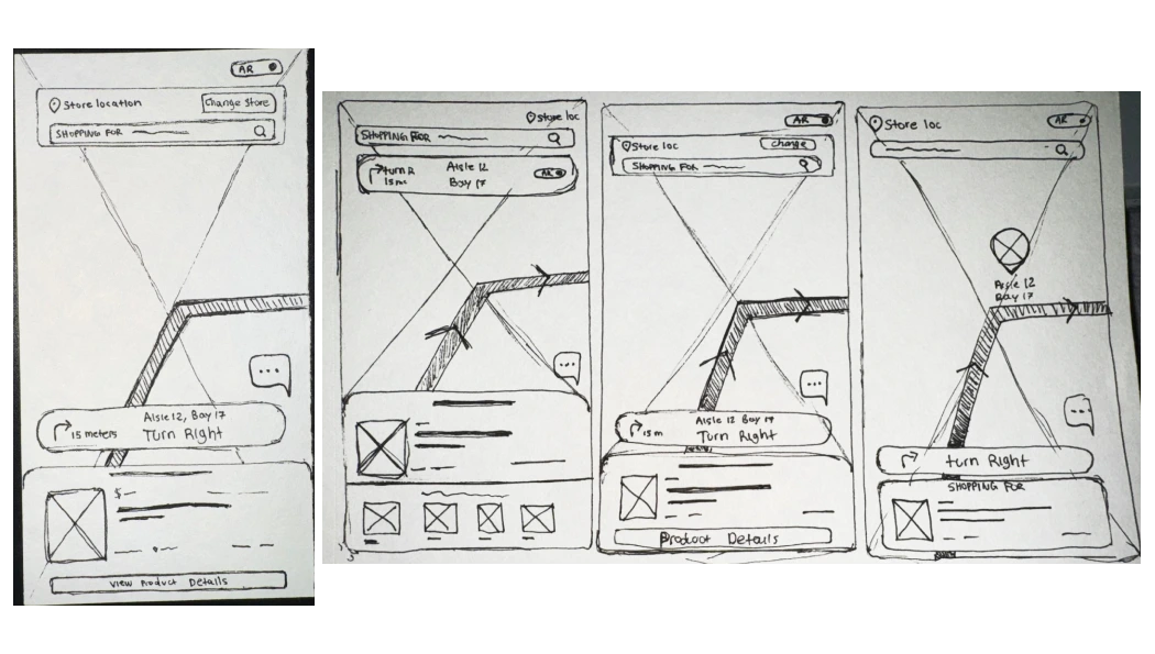 Findershop map and homescreen sketches