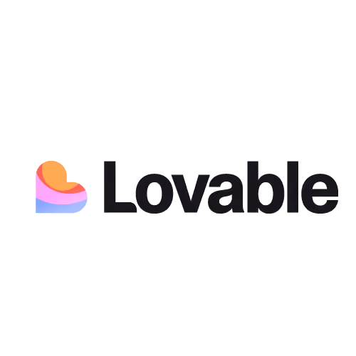Lovable logo with stylized multicolored heart shape in orange, pink, and purple next to the word 'Lovable' in bold black font.