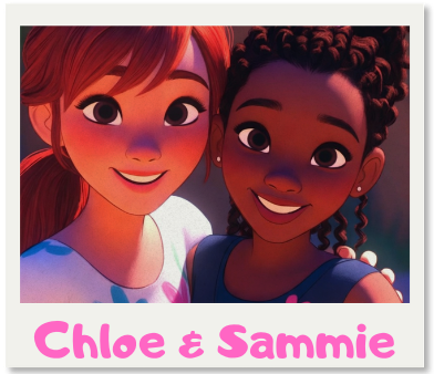 2 animated girls smiling