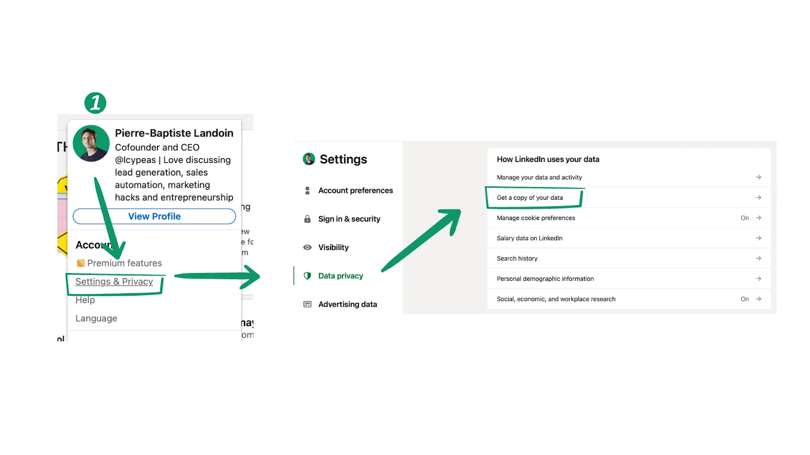 A screenshot of a web page with the settings highlighted.