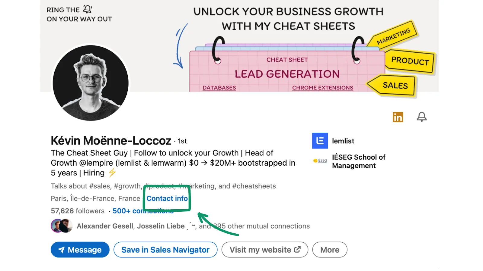 A screenshot of a web page with a picture of a man.