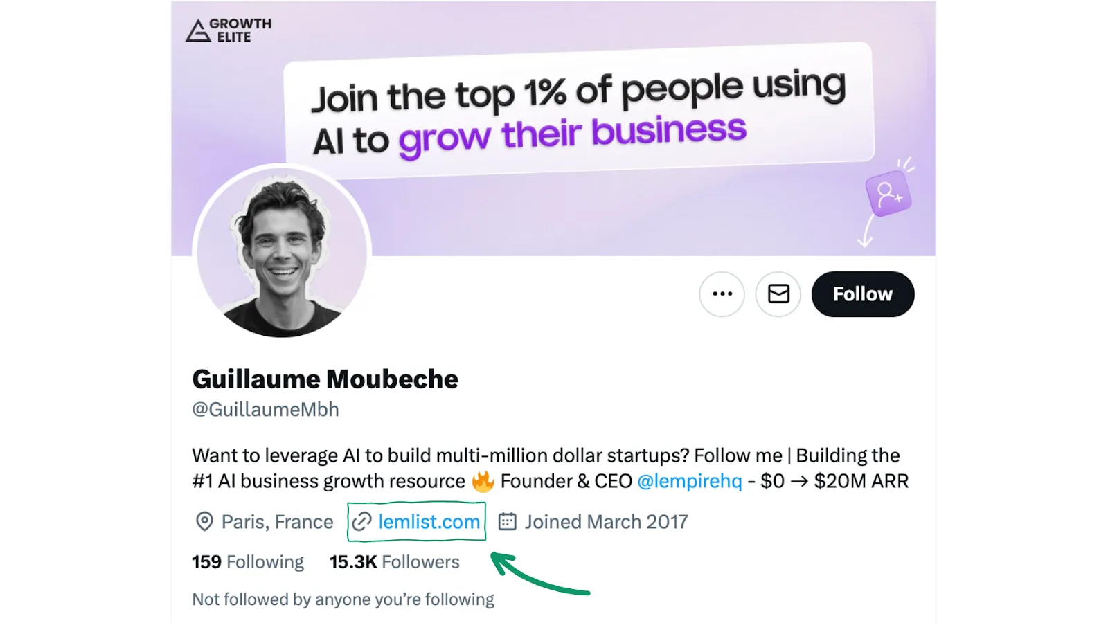 A screenshot of a tweet with a picture of a man.