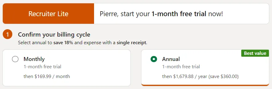 Recruiter Lite plans