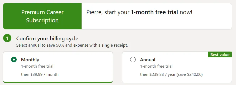 Premium Career Subscription