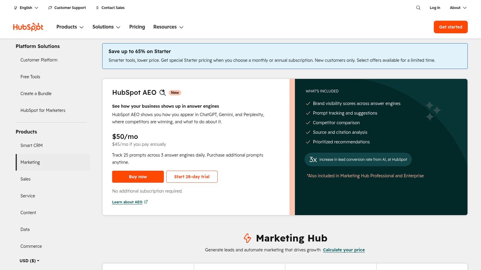 HubSpot Marketing Hub (analytics and attribution)