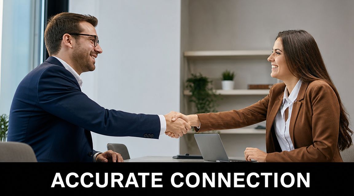 A professional man and woman in business attire shaking hands during a successful meeting in an office.