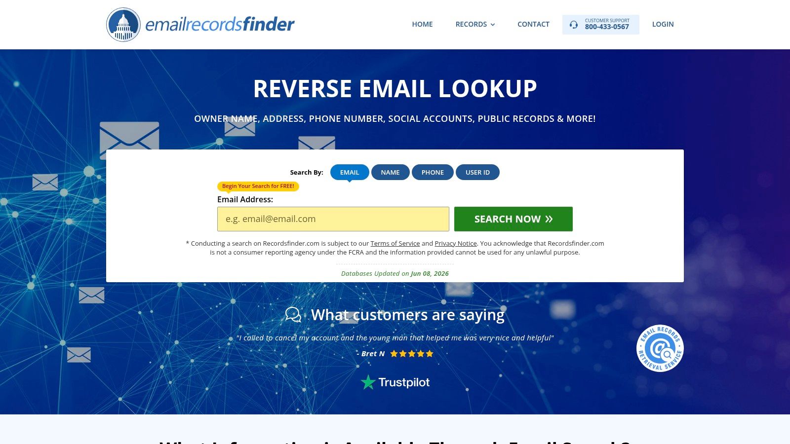 RecordsFinder – Reverse Email Lookup