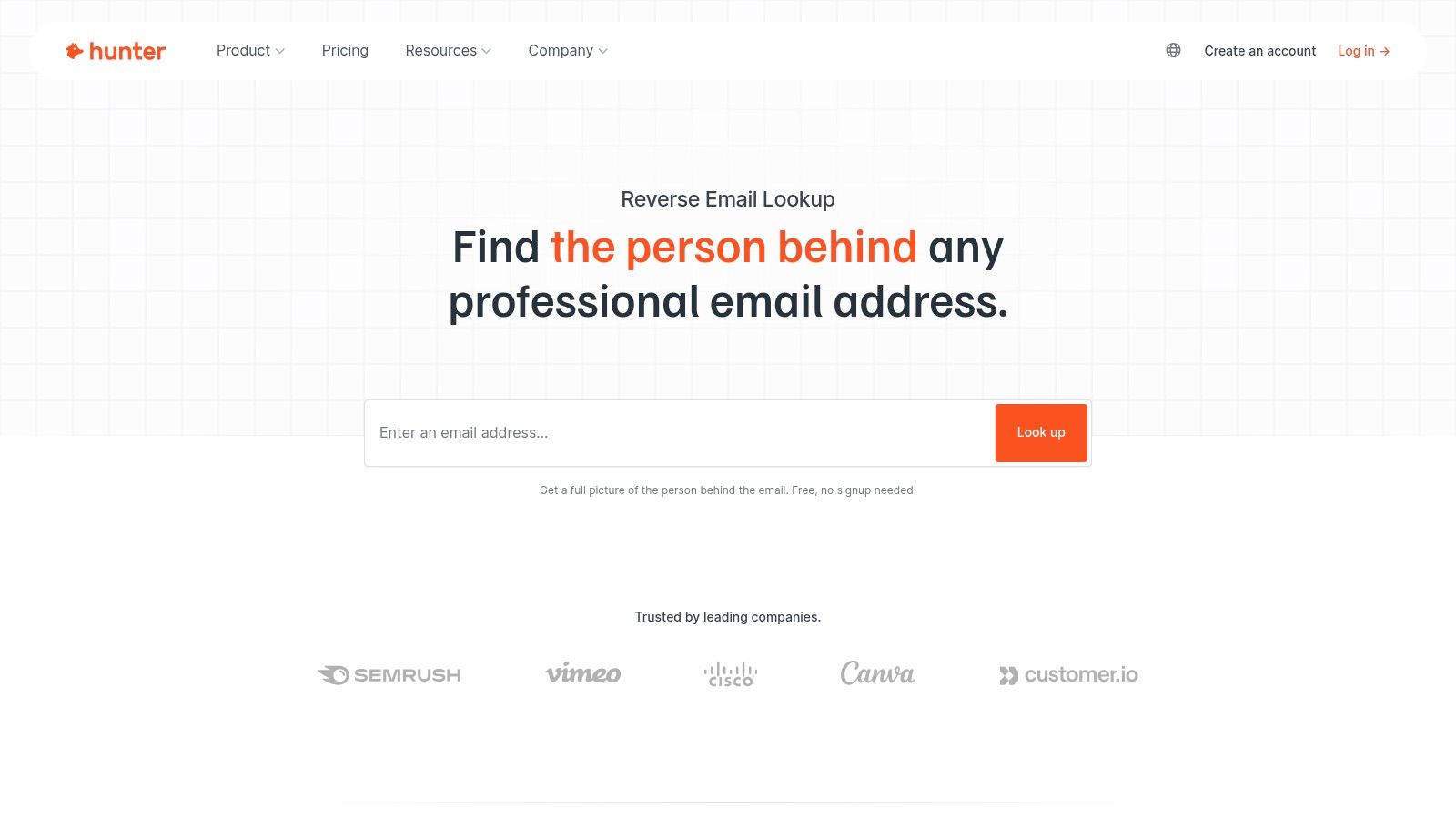 Hunter – Reverse Email Lookup