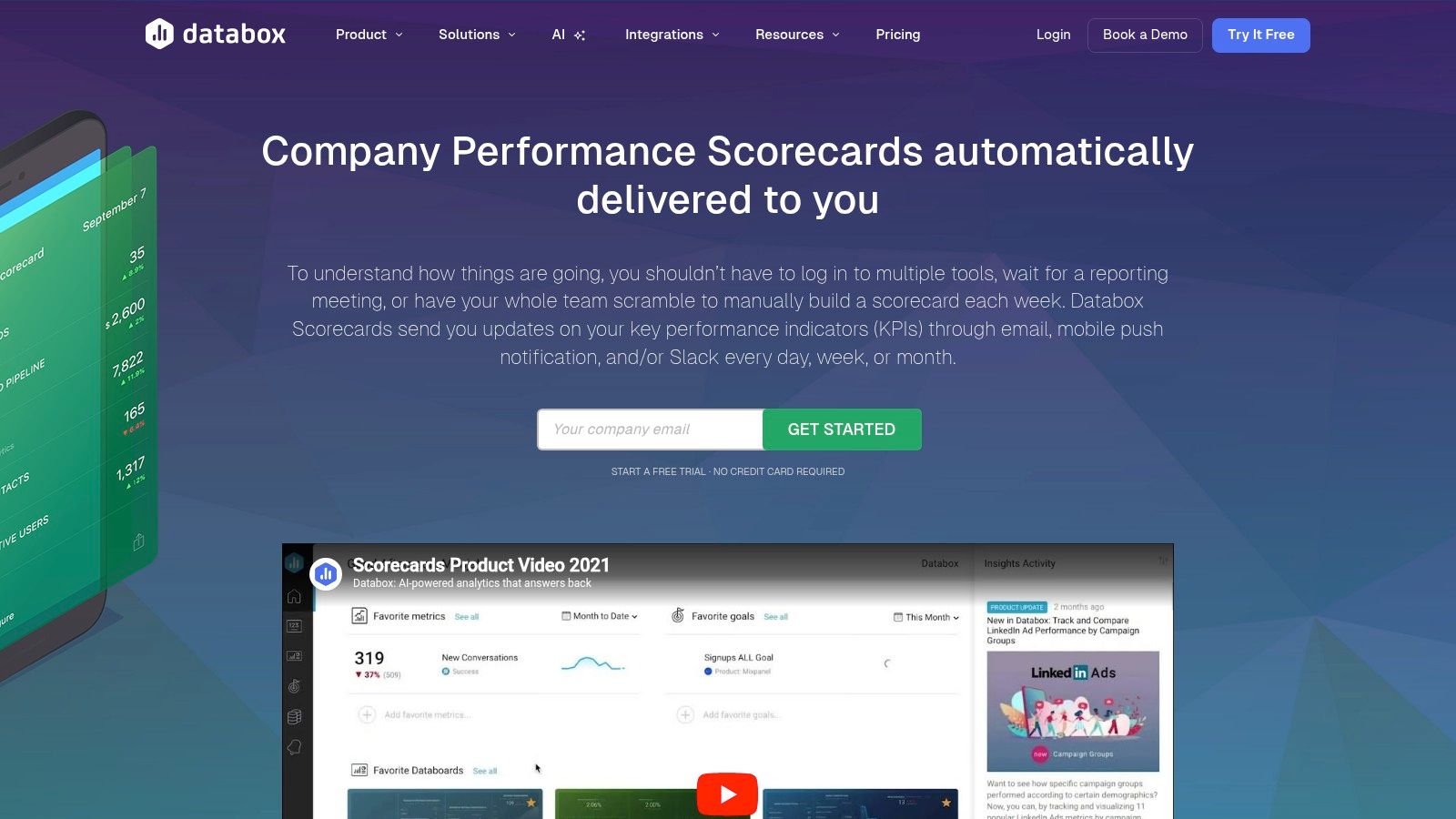 Databox Company KPI Scorecards