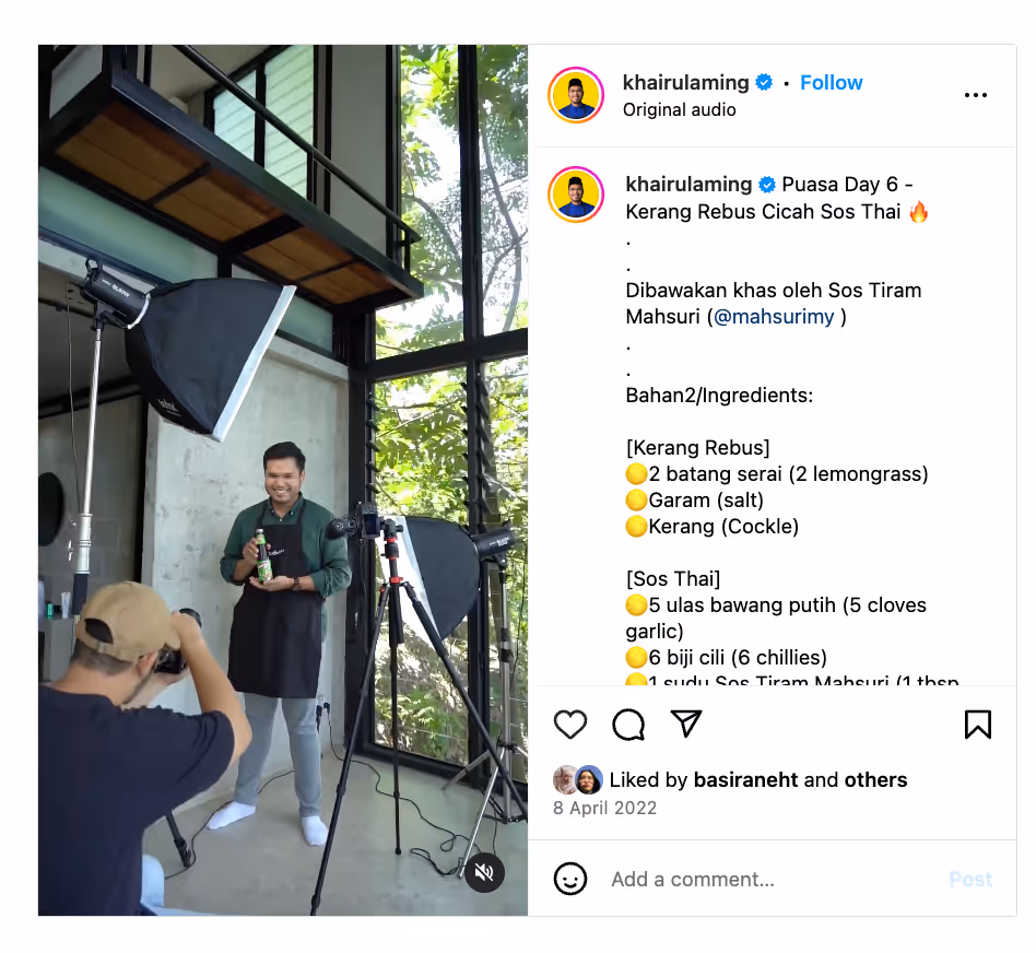 Khairulaming is an example of an influencer with good marketing strategies