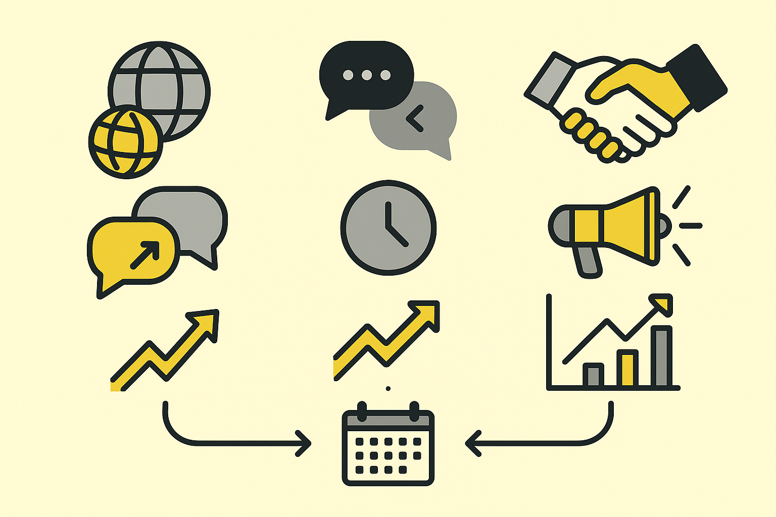 Three-column vector infographic abstractly comparing Hostie, Slang, and SevenRooms feature focus areas.