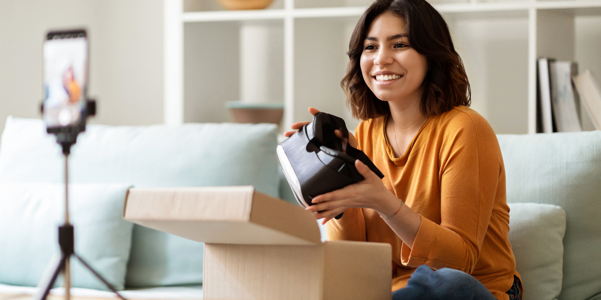 product unboxing of VR glasses