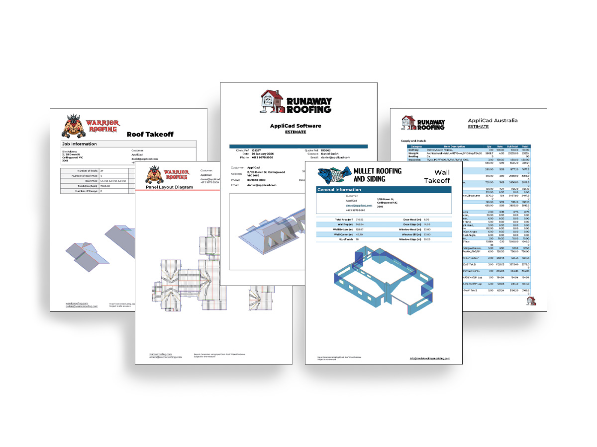 Custom branded reports from Roof Wizard