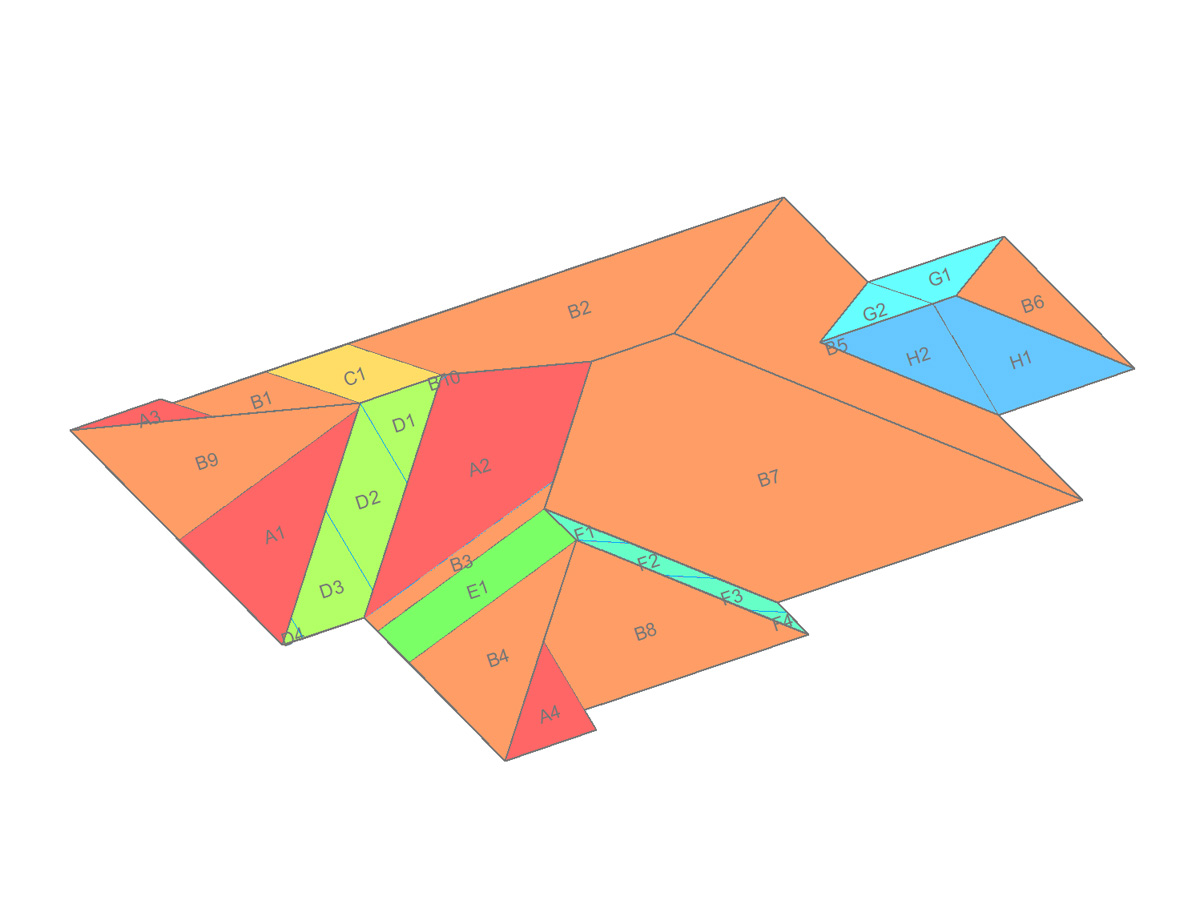Block cutting layout in Roof Wizard