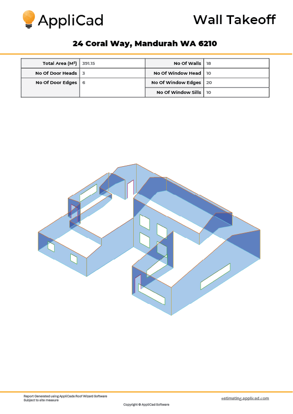 Wall Panel summary page with 3D model