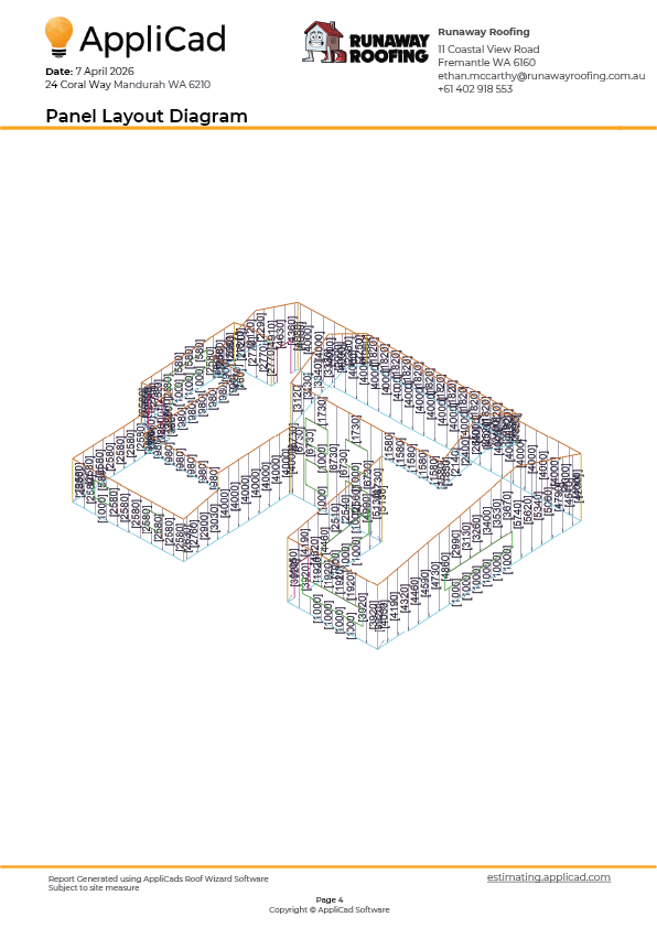 Wall panel layout diagram