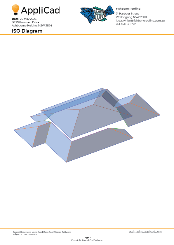 Site measure isometric 3D view with note-taking space