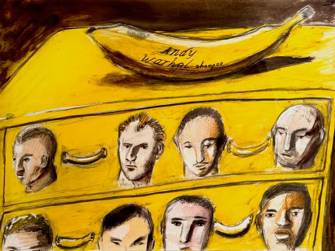 Andy Warhol shampoo en een Gilbert & George ladenkastje