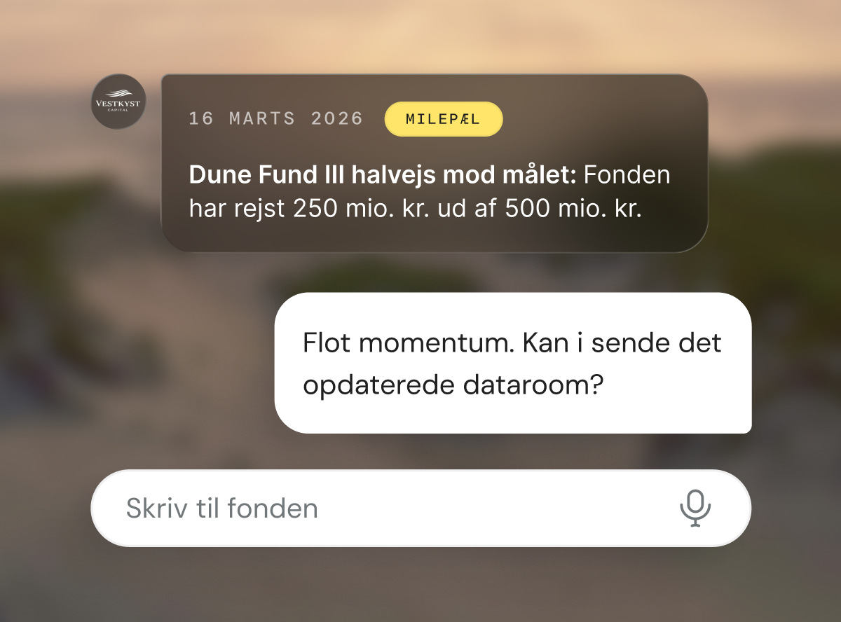 Eksempel på direkte dialog med et investeringshus.