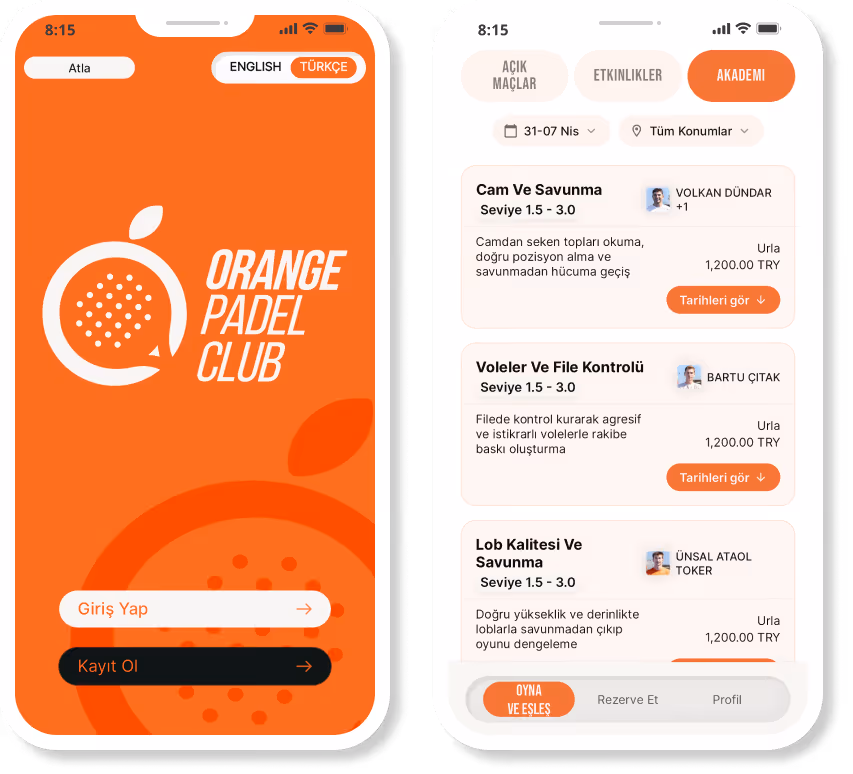 Image Showcasing The Orange Padel Urla Facility