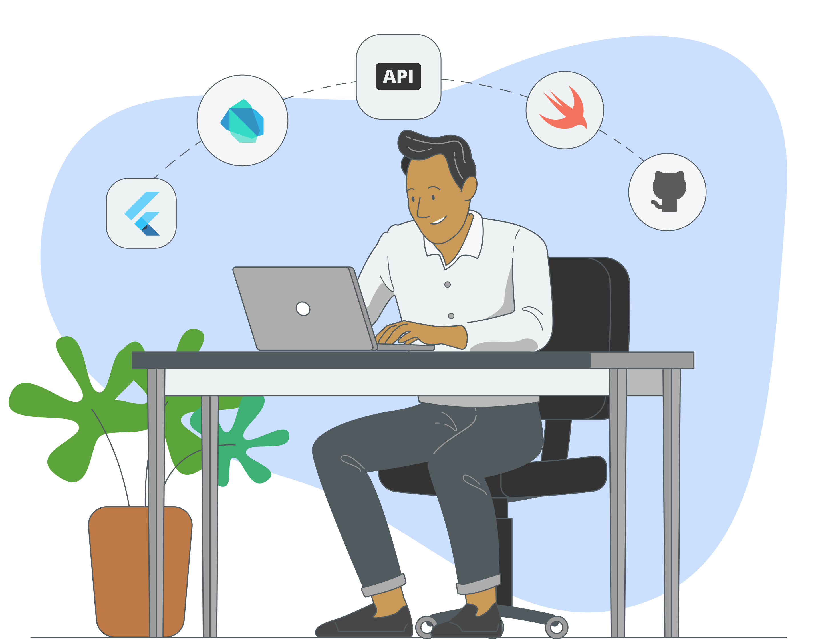 developer with languages