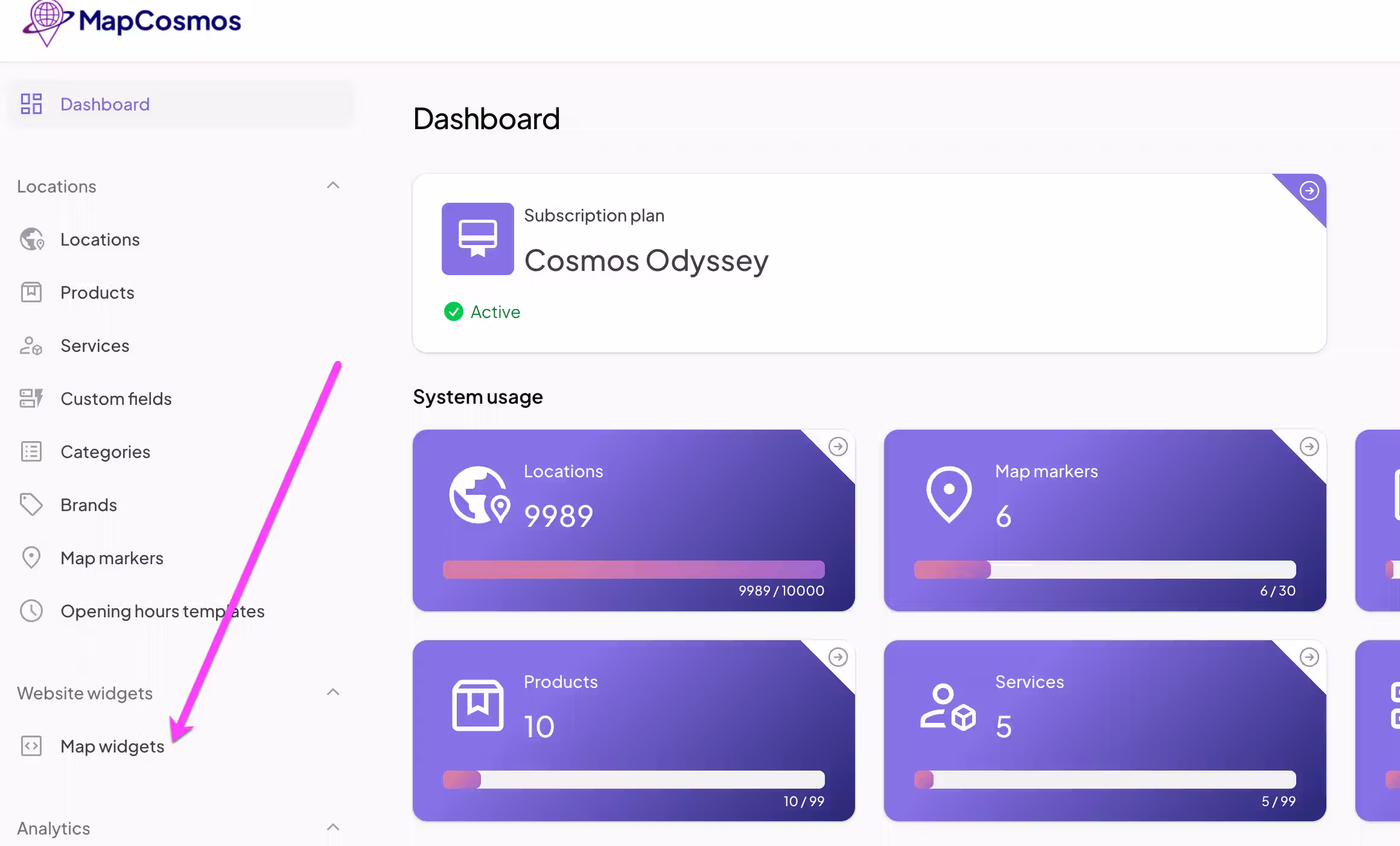 Panel interface for customizing the layout of store locator pages with options for map placement and business info.