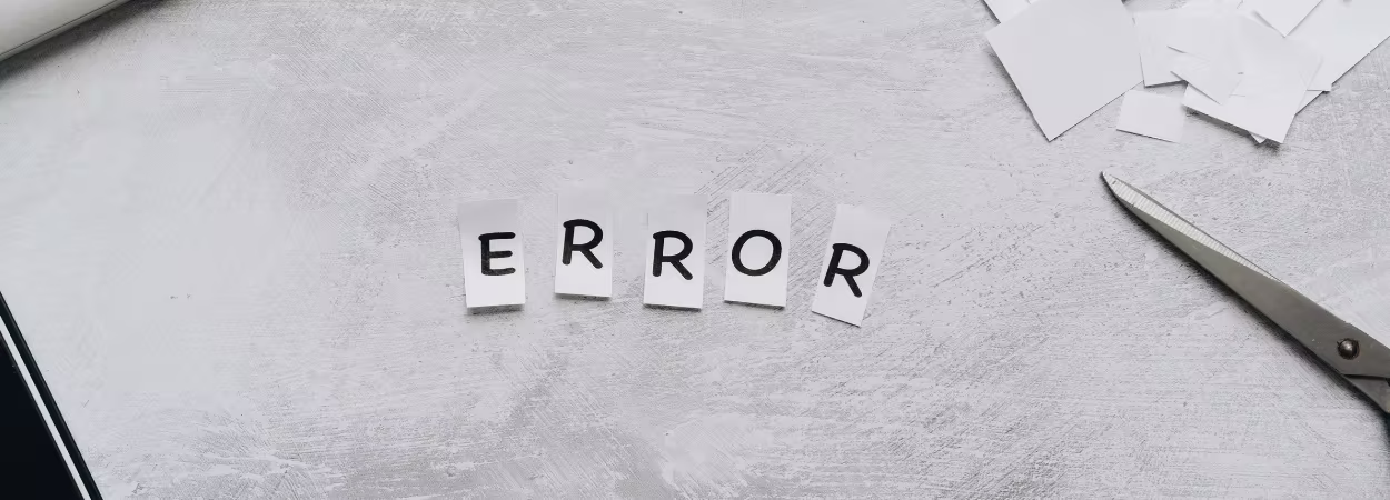 Visual concept of an error message on paper related to fixing store finder problems.