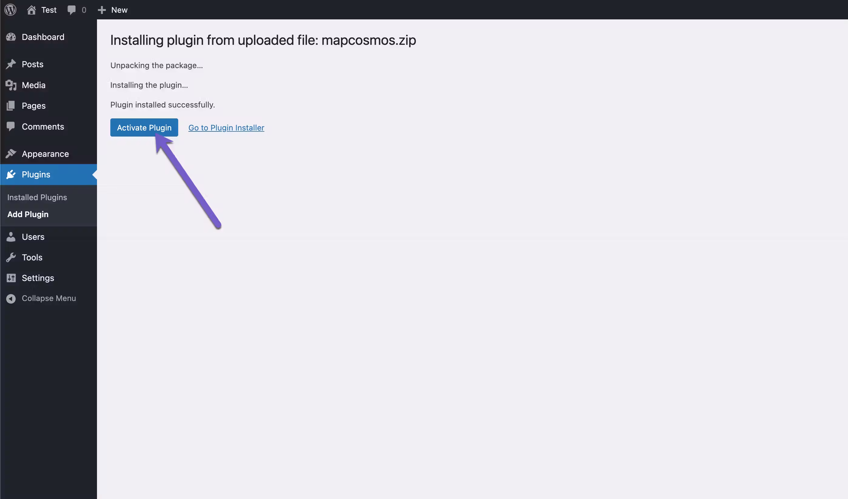 Adding a new location in WordPress store locator WP plugin settings panel.
