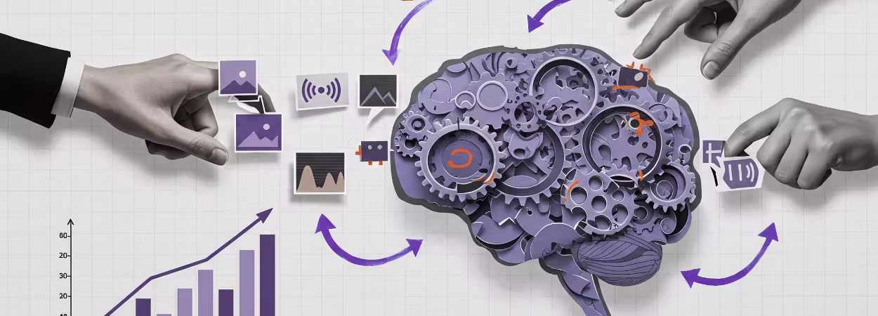 Abstract illustration symbolizing customer thinking and data-driven insights for Wix store locator.