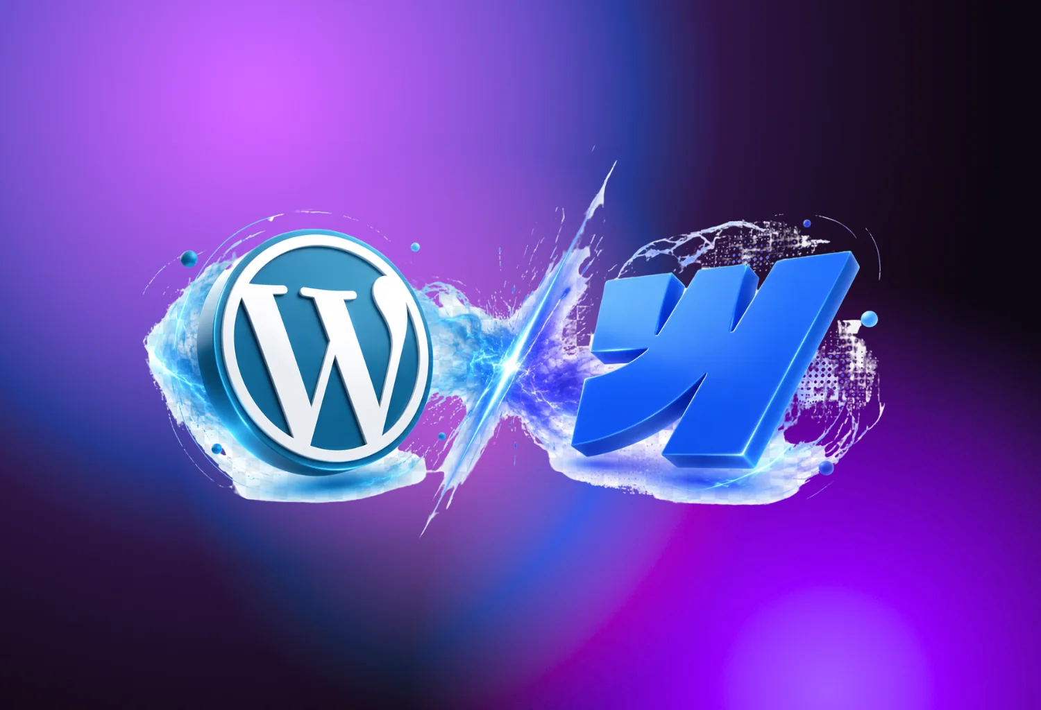 Illustrierte Grafik zu Webflow oder Wordpress, Vorteile beider Systeme und klare Empfehlung