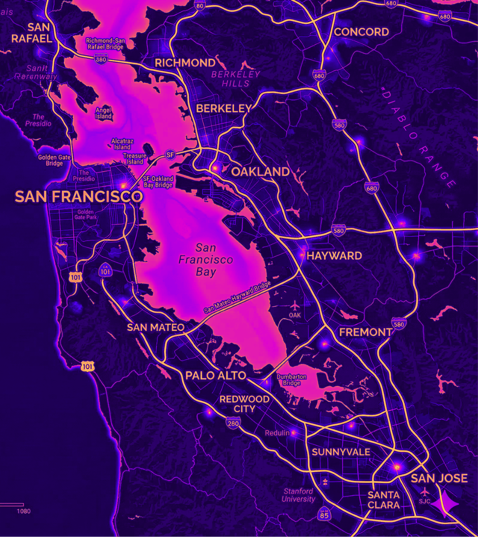 Carte baie de San Francisco