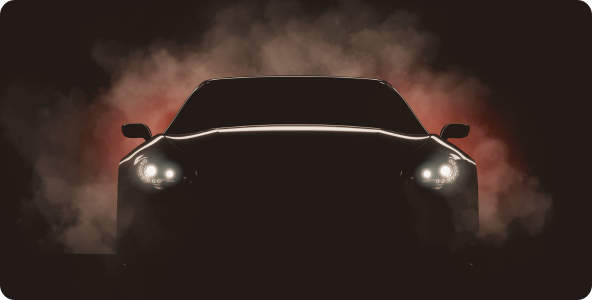 Sleek Modern Car with Headlights in Low Light