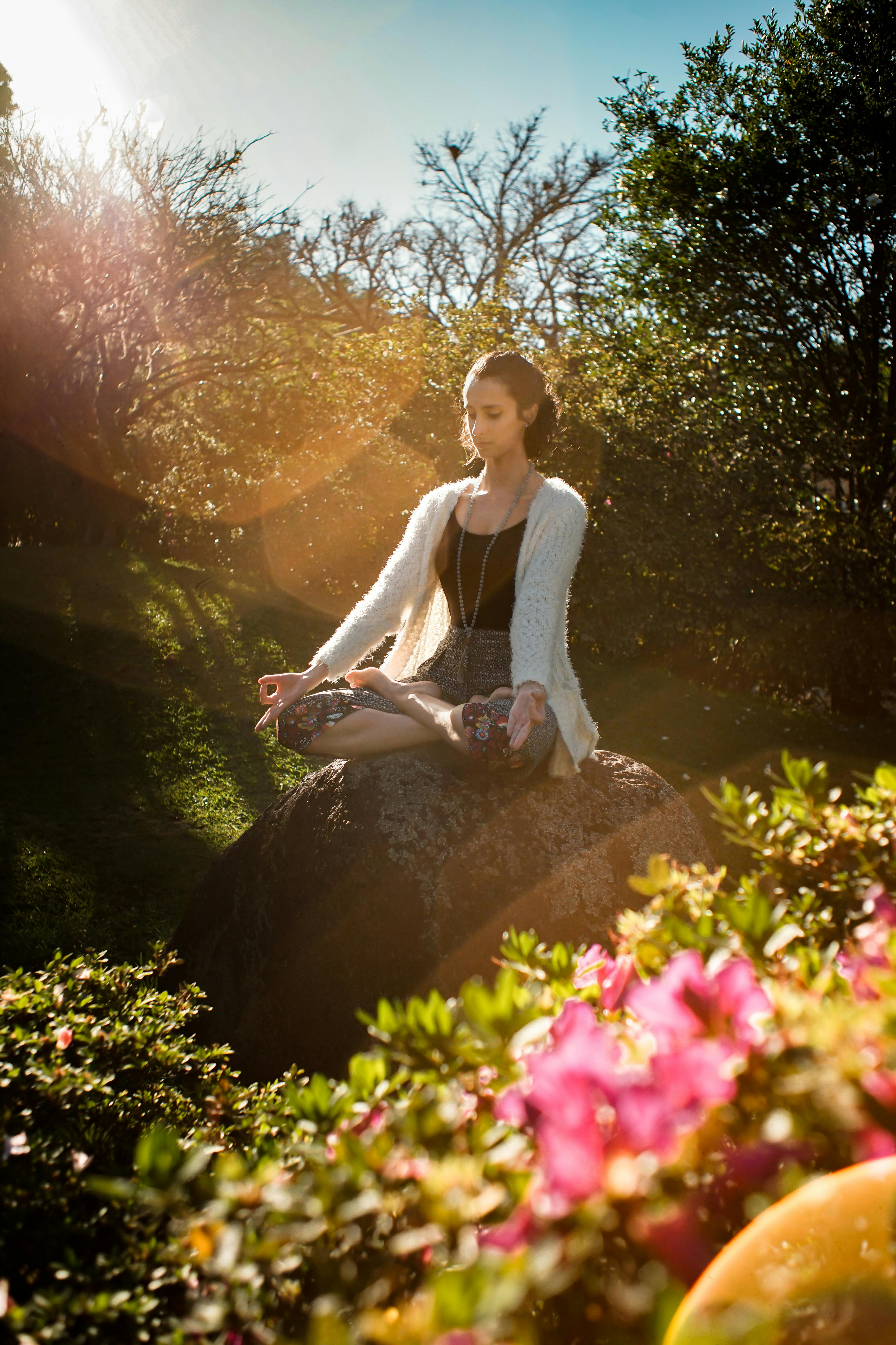 woman peaceful after playing piano