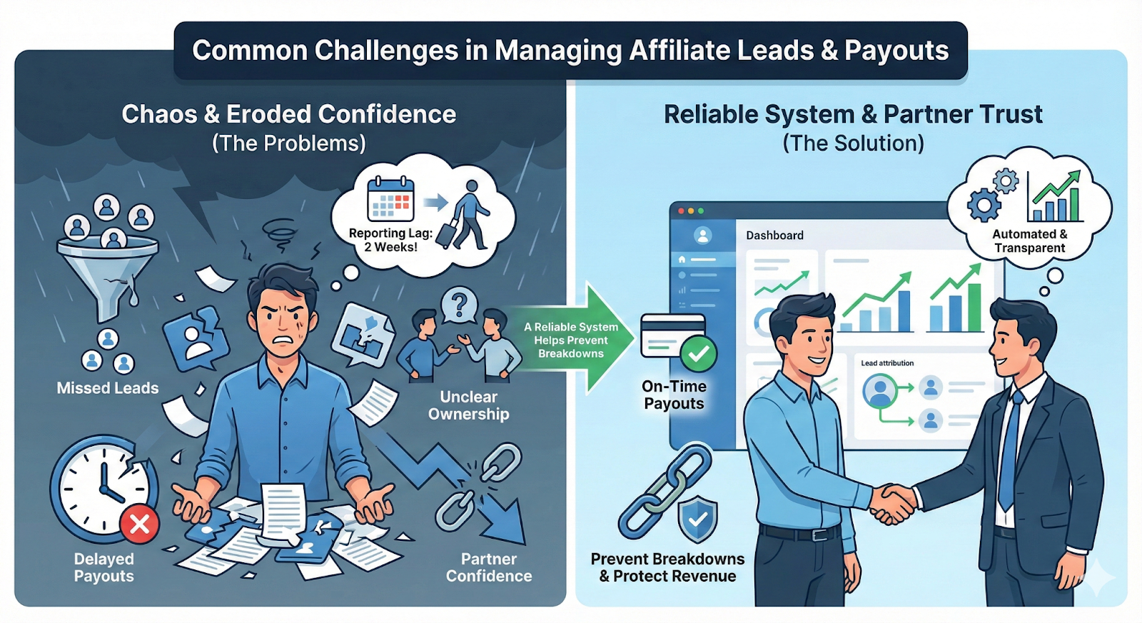 Challenges in managing affiliate leads and payouts