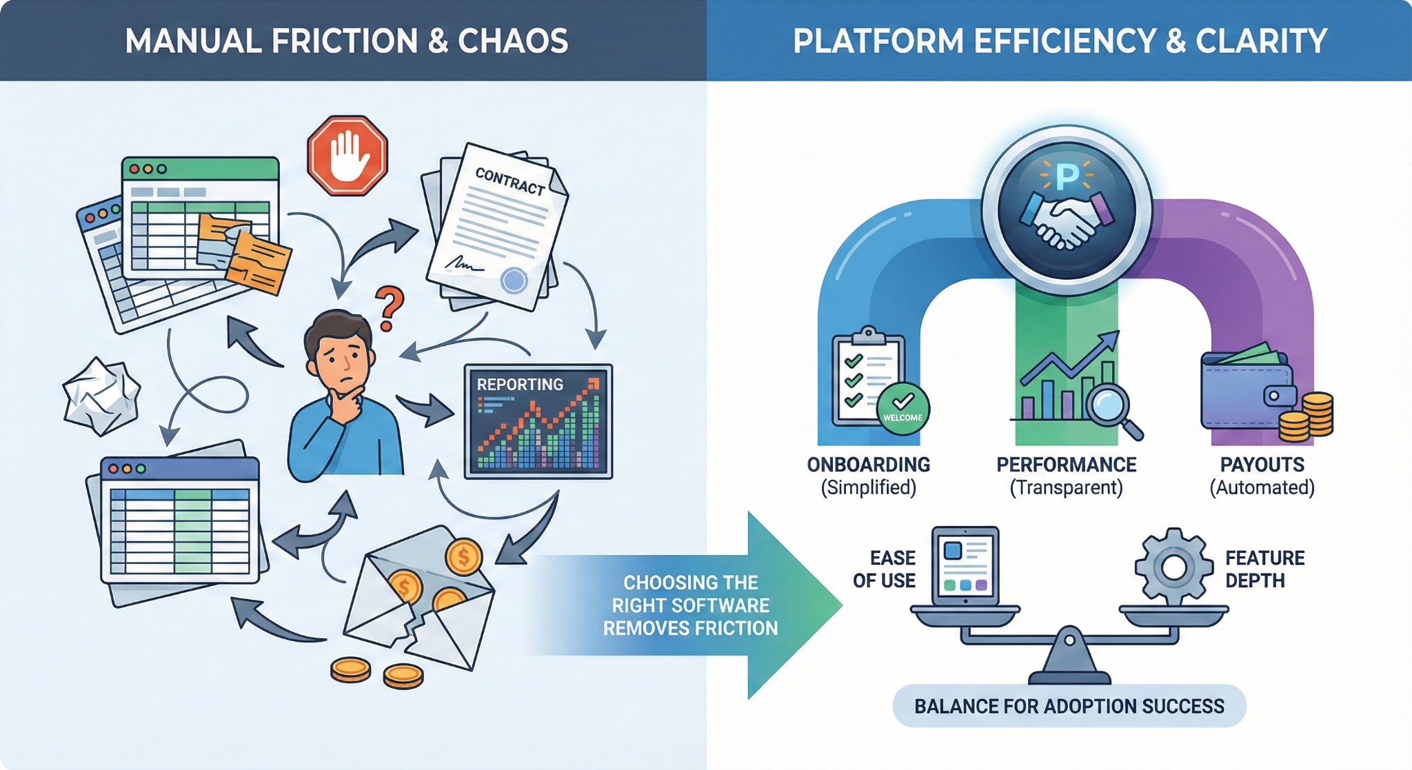 Partnership platform for affiliate tracking and payouts