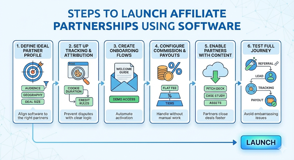 Steps to launch affiliate partnerships using software