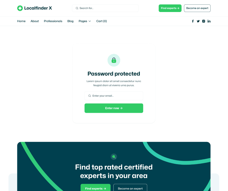 Localfinder X - Password Page - Service Marketplace Webflow Template