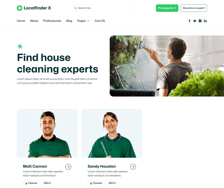 Localfinder X - Services Category Page - Service Marketplace Webflow Template