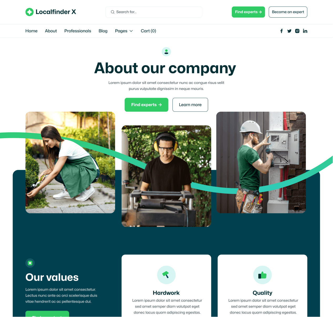 Localfinder X - About Page - Service Marketplace Webflow Template