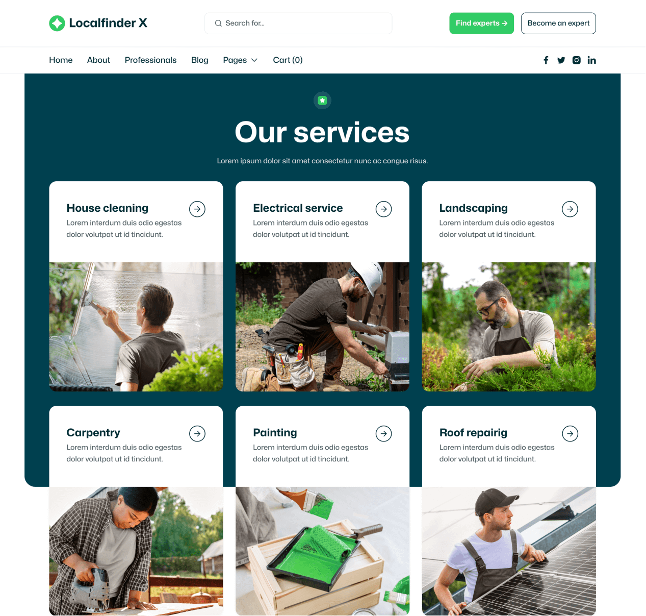 Localfinder X - Services Page - Service Marketplace Webflow Template