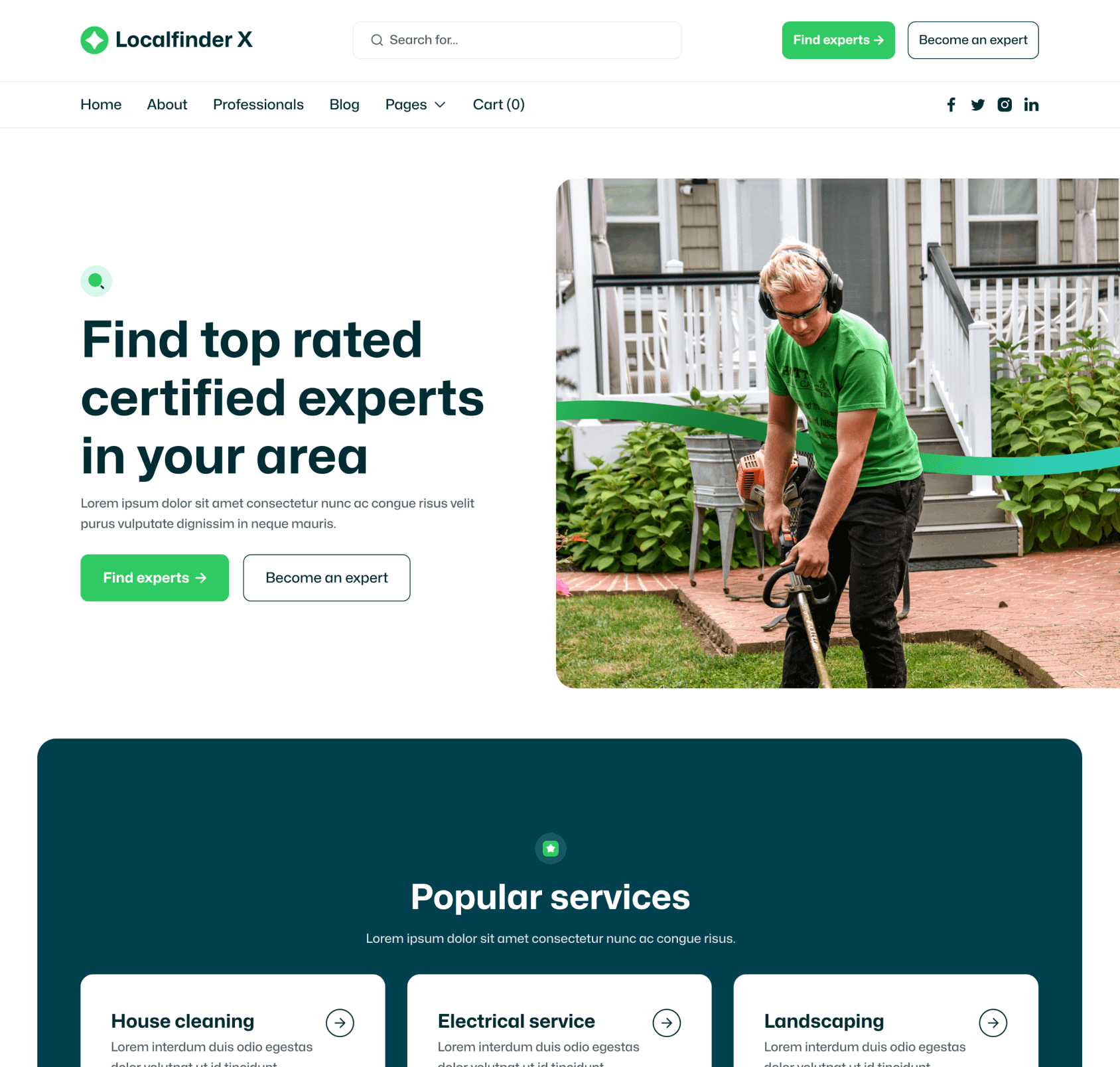 Localfinder X - Home Page - Service Marketplace Webflow Template