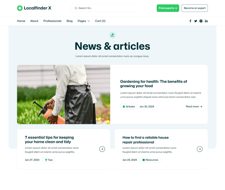 Localfinder X - Blog V2 Page - Service Marketplace Webflow Template