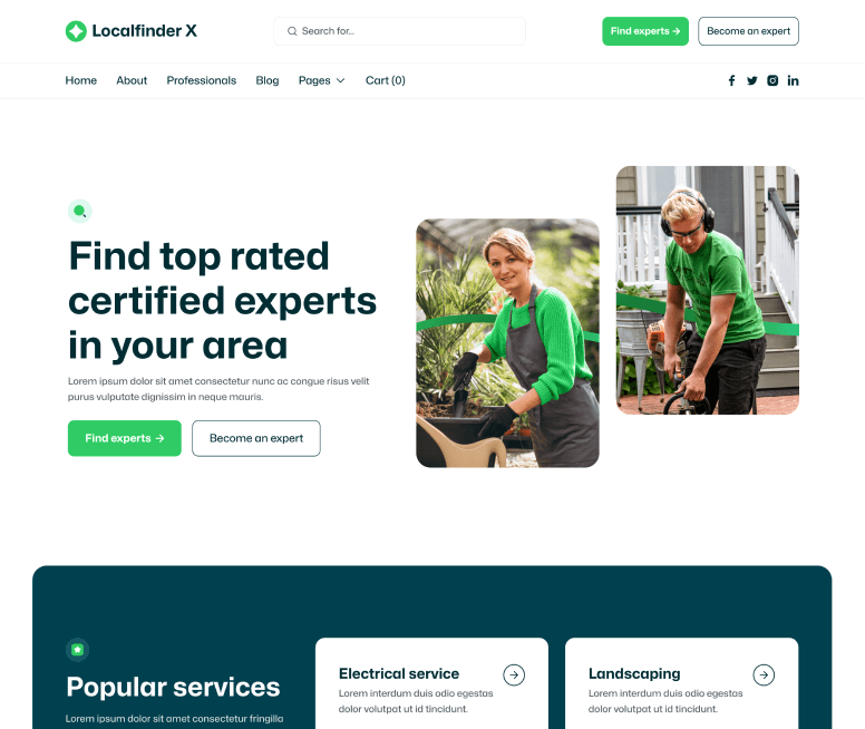 Localfinder X - Home V3 Page - Service Marketplace Webflow Template